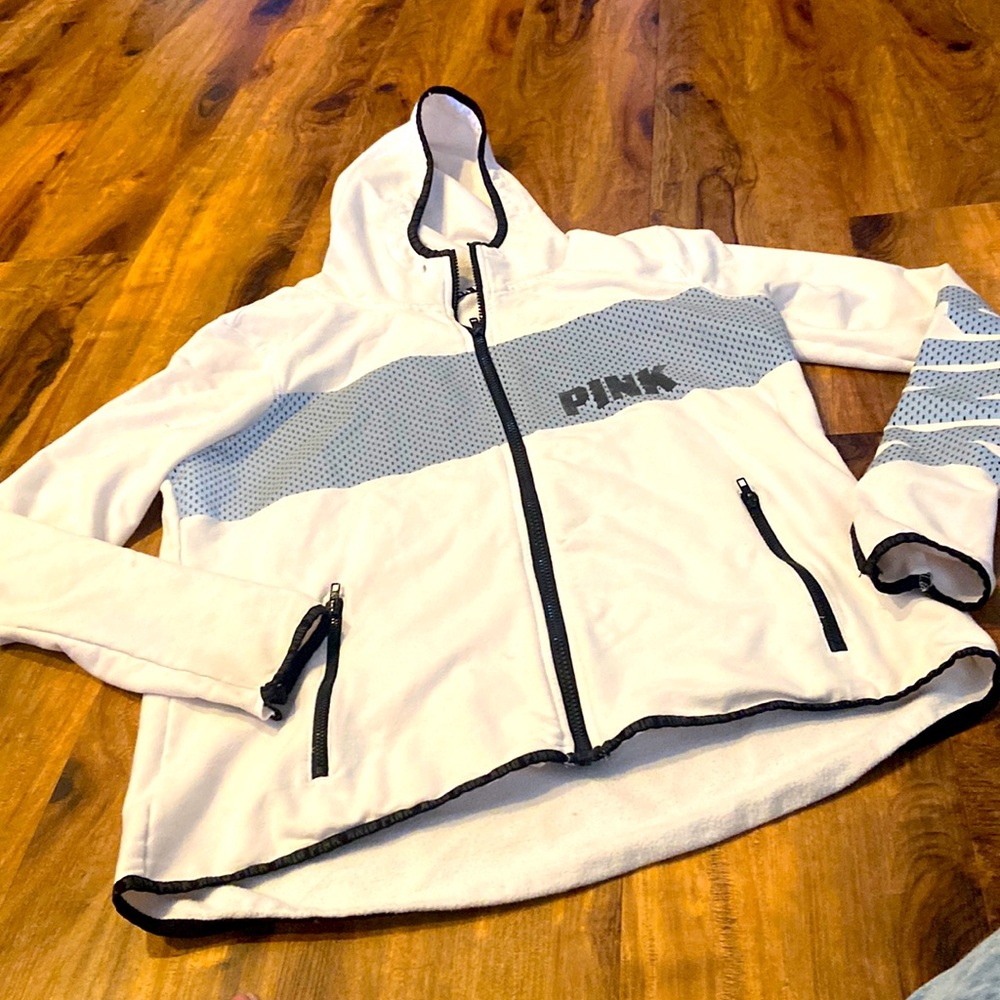 Pink white lightweight jacket size Large